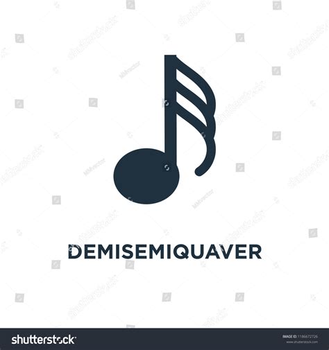 Demisemiquaver Icon Black Filled Vector Illustration Stock Vector