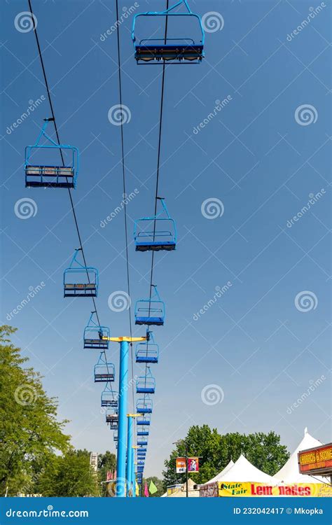 Boise, Idaho - August 20, 2021: Skyride Chair Lifts at the Western ...