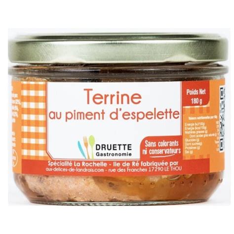 Terrines Au Piment D Espelette Druette Gastronomie Le Pot De G