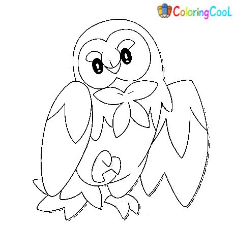 Pokemon Rowlet Coloring Pages Coloring Cool