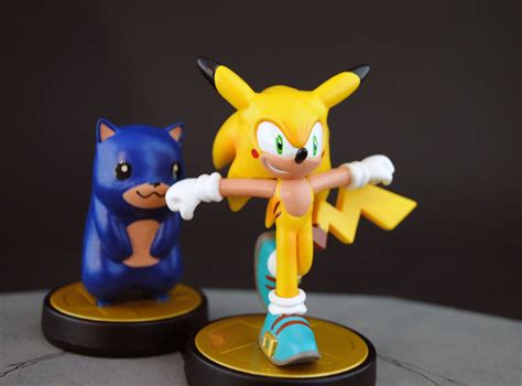 Sonichu And Pikahog Custom Amiibo Figures By Jin Saotome On Deviantart