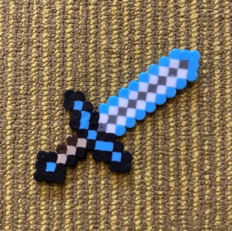 Minecraft Diamond Sword Perler Bead Manualidades Mostacilla Hama Hot Sex Picture