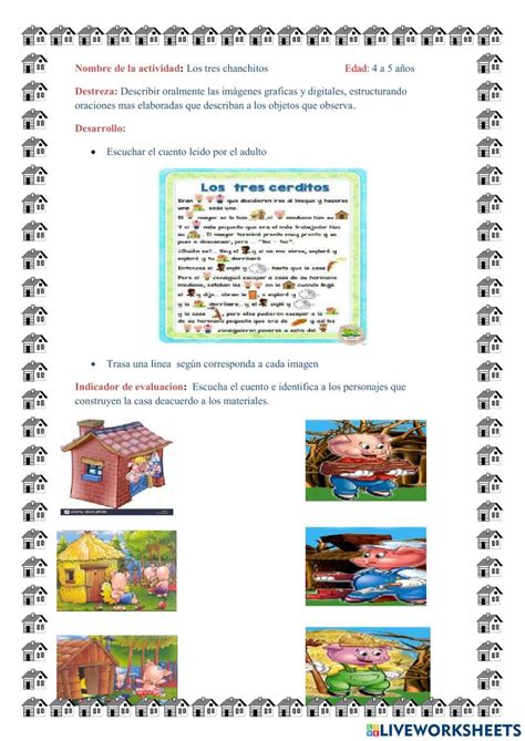 Los Tres Cerditos Free Worksheet Live Worksheets