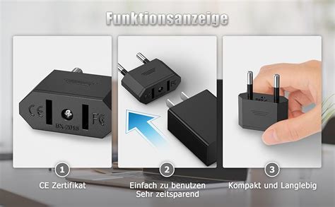 Us To Eu Adapter Reisestecker Auf Eu Pin Ancable Deutschland Europ