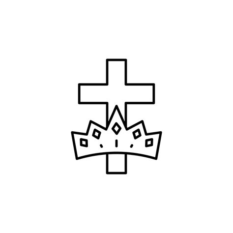 Cross And Crown Christianity Vector Icon 22571101 Vector Art At Vecteezy