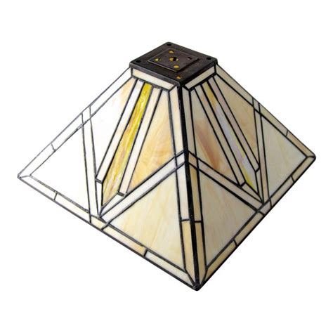 Vintage Arts And Crafts Mission Frank Lloyd Wright Style Stained Glass Lamp Shade Chairish