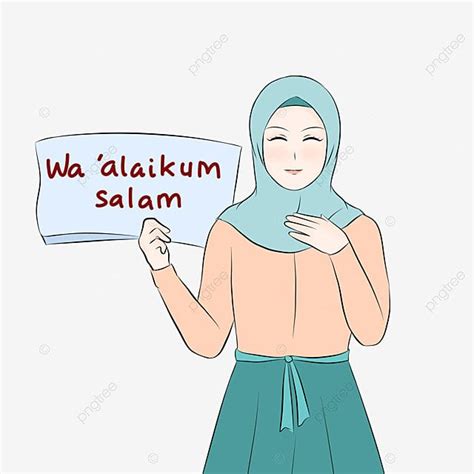 Waalaikumsalam Illustration Of Hijab Girl Answering Salaam With Hand