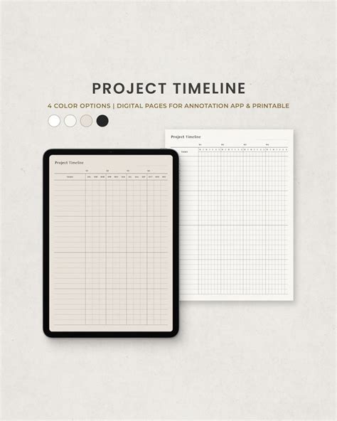 Timeline Template Digital Project Management Tracker Planner - Etsy