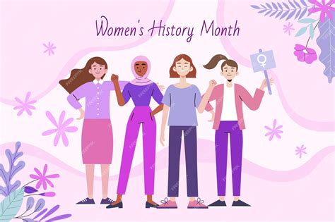 Premium Vector Flat Womens History Month Illustration
