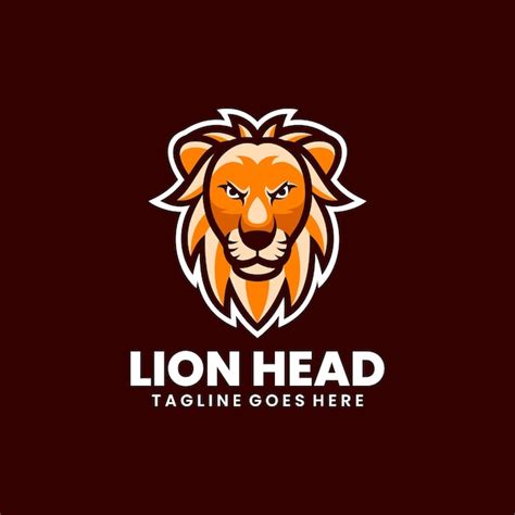 Création De Logo De Mascotte Tête De Lion Vecteur Gratuite