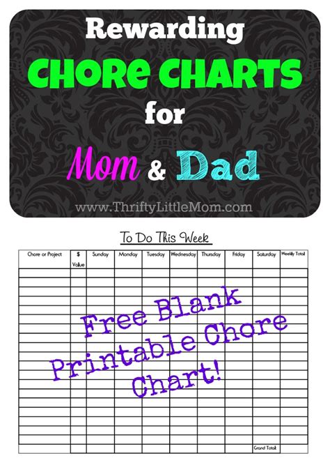 Adult Chore Charts For Husbands And Wives Thrifty Little Mom