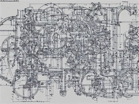 Engineering Schematics Of A Mechanical Grandmother Stable Diffusion