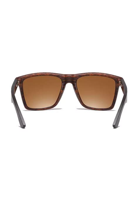 Buy Kings Collection Classic Square Frame Wooden Polarized Sunglasses