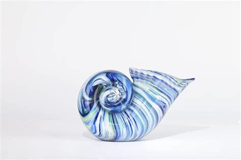 Dovdov Hand Blown Glass Shells Art Glass Conch Figurines Modern Home Decorative