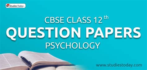 Cbse Question Papers Class 12 Psychology Pdf Solutions Download