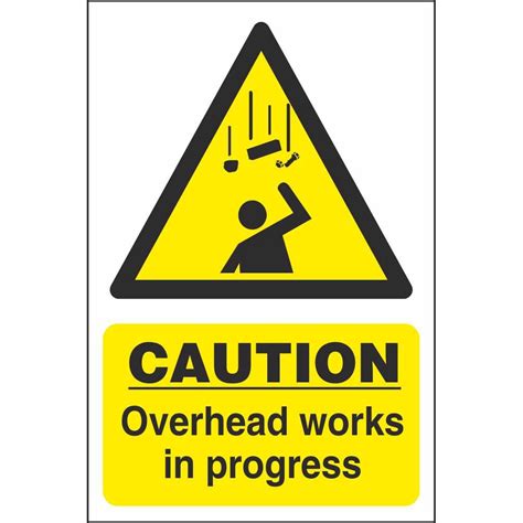 Overhead Works In Progress Signs Hazard Construction Safety Signs