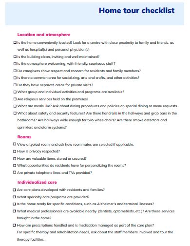 Free 30 Tour Checklist Samples In Pdf Ms Word