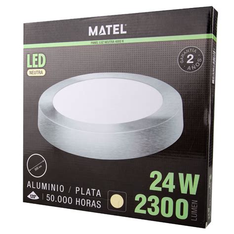 Downlight Led Matel Superficie Redondo Plata W Neutra Matel