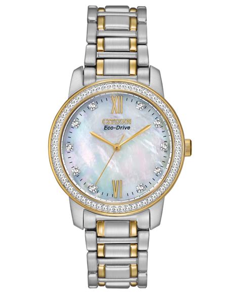 Citizen Womens Eco Drive Two Tone Stainless Steel Bracelet Watch 35mm