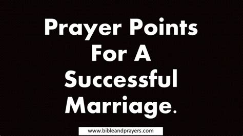 Prayer Points For A Successful Marriage