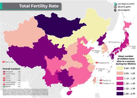 Total Fertility Rates In East Asia In 2021 It Has Maps On The Web