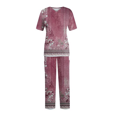 Ehtmsak Scrub Sets For Women Dark Purple Floral Printed Jogger Plus