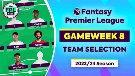 FPL GW8 TEAM SELECTION Wildcard ACTIVE Gameweek 8 Fantasy