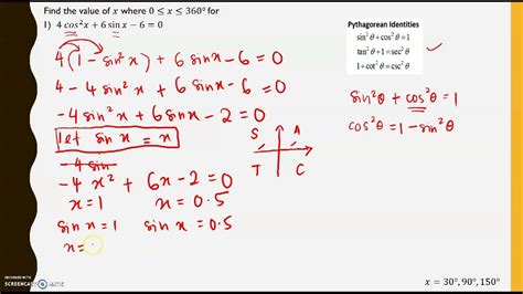 Solving Trigonometric Equations And Identities Youtube