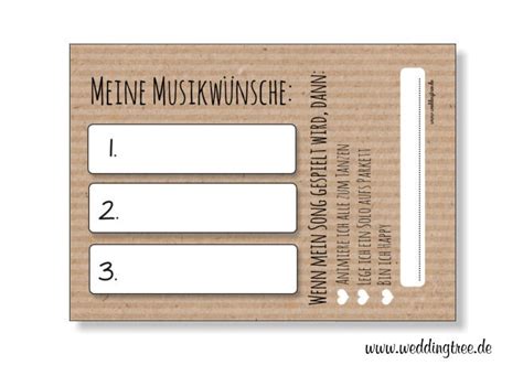 Musikwunschkarten zur Hochzeit Musikwünsche für den DJ Etsy