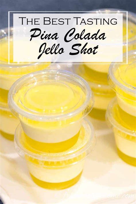 Layered Pina Colada Jello Shots With Coconut Cream Pudding