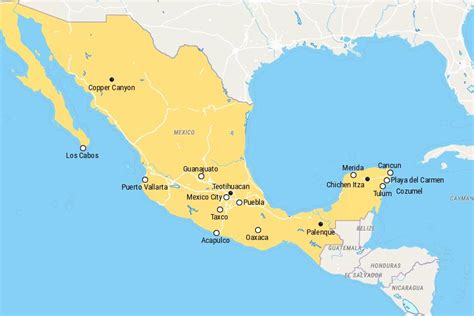 Map Of Mexico Vacation Spots Angie Bobette