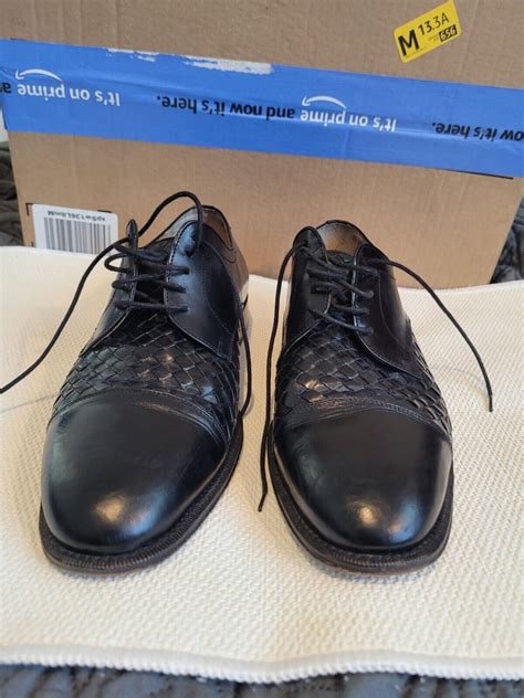 Sandro Moscoloni Cirello Men Cap Toe Leather Weave Black Size 10 EBay