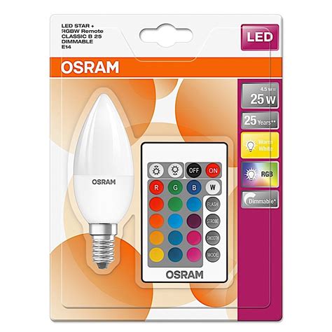 Osram 5w Led Candle E14 Rgb With Remote Ledlam Lighting