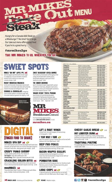 MR MIKES Steakhouse Casual Menu In Welland Ontario Canada