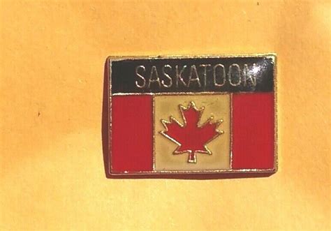 Saskatoon Canada Flag Pin Badge Canadian Maple Leaf Ebay