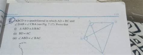 2 ABCD Is A Quadrilateral In Which AD BC And DAB CBA See Fig 7 17