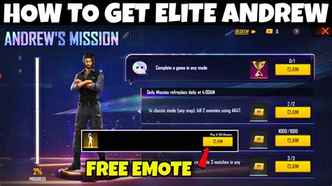 HOW TO GET ELITE ANDREW IN FREE FIRE HOW TO GET FFWS 2021 FREE EMOTE