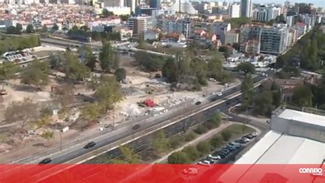 Imagens aéreas mostram zona da Praça de Espanha em obras onde ocorreu