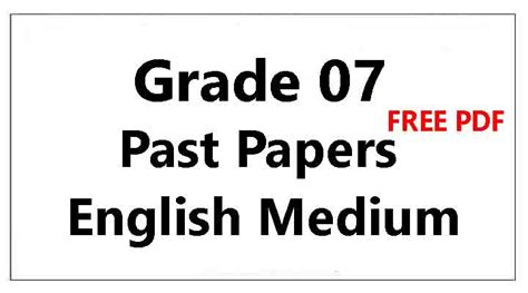 Grade 7 Past Papers English Medium E Kalvi