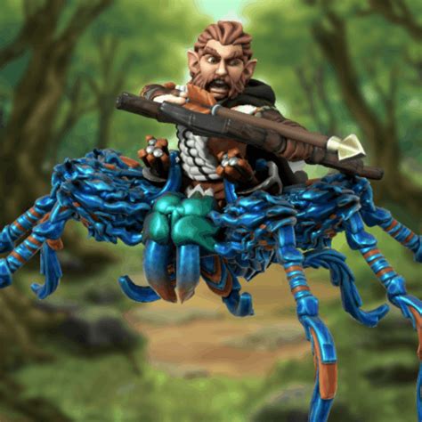 Halfling Beast Master Riding His Greenbottle Blue Tarantula Companion