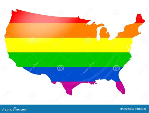 Mapa Gay De Los Eeuu De La Bandera Stock De Ilustración