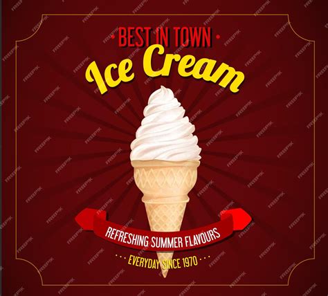 Premium Vector Vintage Ice Cream Poster Design Retro Design For Marketing