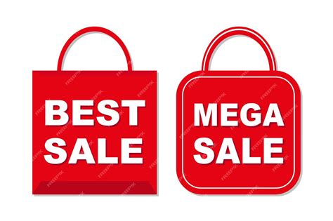 Premium Vector Sale Banner Sticker Blank Vector Shopping Clipart Set