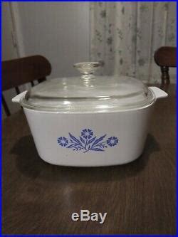 Vintage Corningware Blue Cornflower 3 Quart Casserole Dish With Pyrex