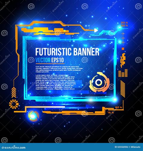 Futuristic Sci Fi Banner Technology Backgroundinterface Hud Vector