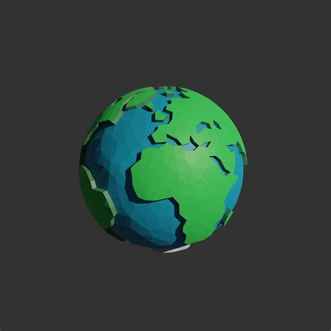 D Asset Low Poly Planet Earth Cgtrader