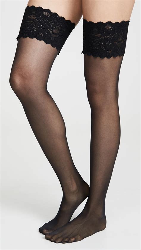 Wolford Satin Touch Stay Up Tights In Black Lyst