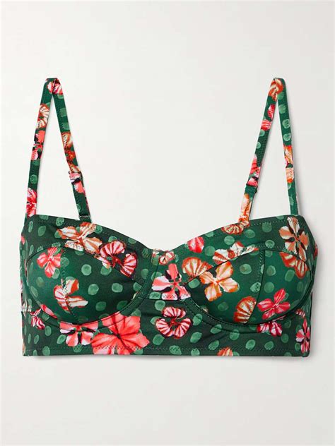 ULLA JOHNSON Zahara Printed Underwired Bikini Top NET A PORTER