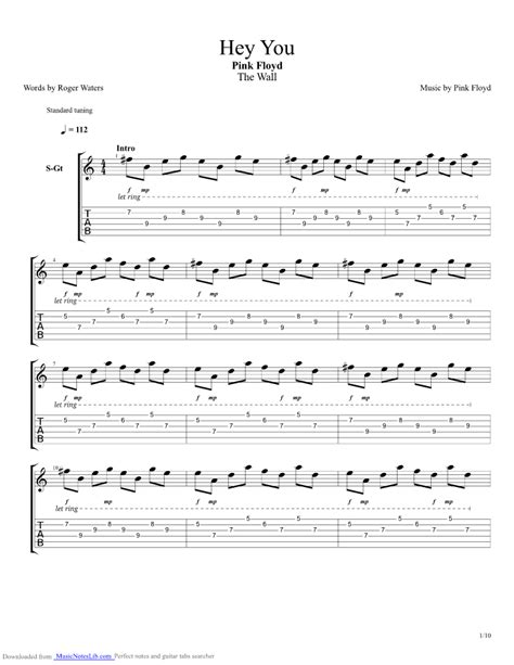 Hey You Guitar Pro Tab By Pink Floyd Musicnoteslib