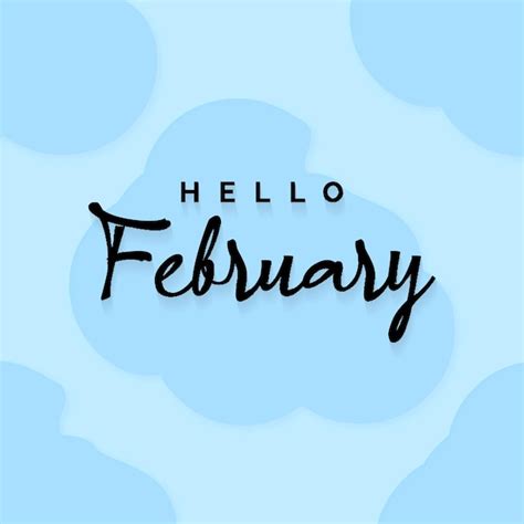 Premium Vector Hello February Text Typography Abstract Background